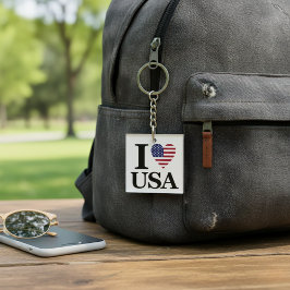Klassieke "I ❤️ USA" Sleutelhanger Statement