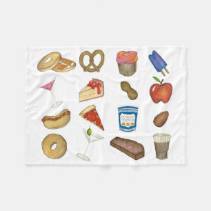 Klassieke Iconische New York City Foods Foodie Fleece Deken