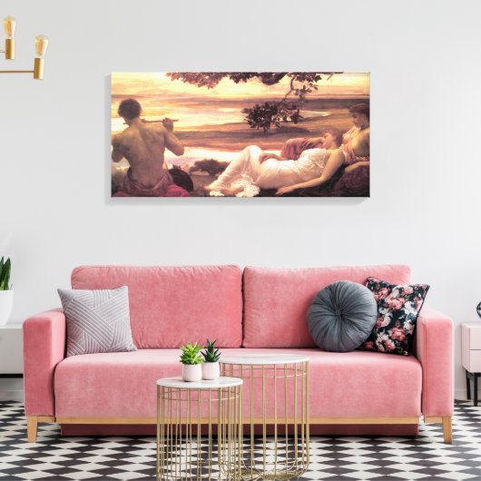 Klassieke Idyll (door Frederic Leighton) Canvas Afdruk (Insitu (Woonkamer))