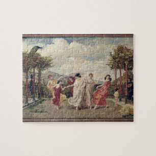 Klassieke Idyll (olie op doek) Legpuzzel