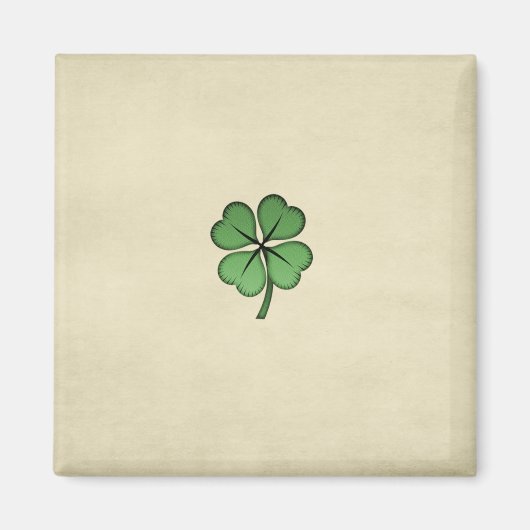 Klassieke Ierse Lucky Shamrock Magneet (Voorkant)