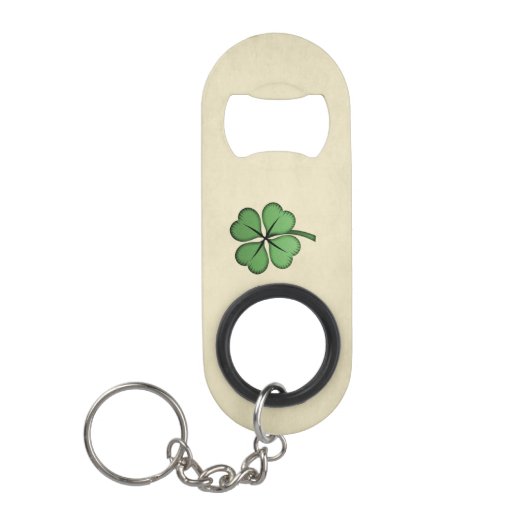 Klassieke Ierse Lucky Shamrock Mini Flessenopener (Voorkant)