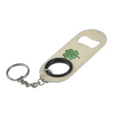 Klassieke Ierse Lucky Shamrock Mini Flessenopener (Voorkant Gekanteld)