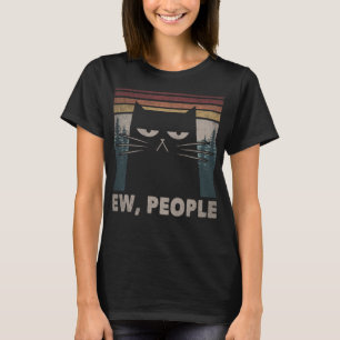 Klassieke Ieuw Mensen Zwarte Kat Grappig Anti Soci T-shirt