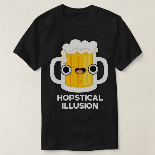 Klassieke Illusie Grappig Bier Pun T-shirt (Design voorkant)