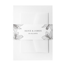 Klassieke illustratie Floral Lilies Uitnodigingen Wikkel