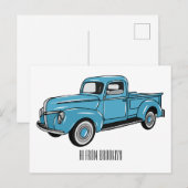 Klassieke illustratie van de cartoon van de bestel briefkaart (Voorkant / Achterkant)