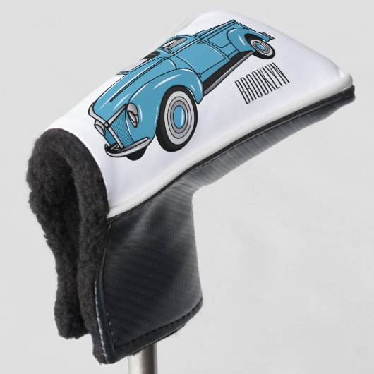 Klassieke illustratie van de cartoon van de bestel golfheadcover (3/4 voorkant)