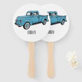 Klassieke illustratie van de cartoon van de bestel handwaaier (Voorkant en achterkant)