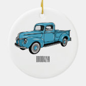 Klassieke illustratie van de cartoon van de bestel keramisch ornament (Achterkant)