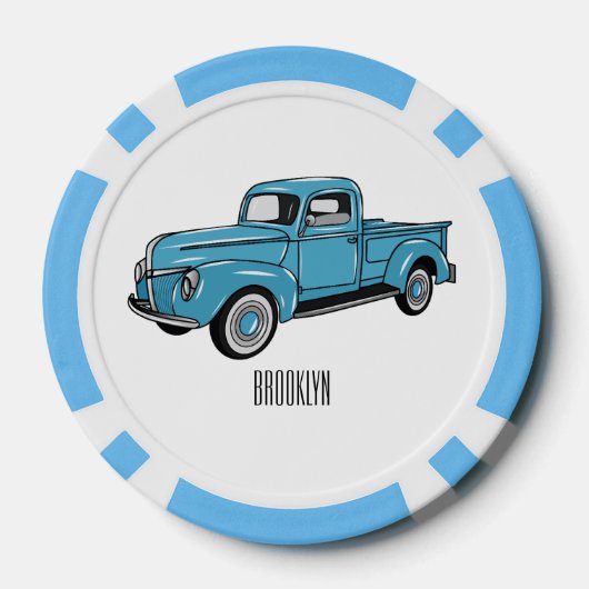 Klassieke illustratie van de cartoon van de bestel poker chips (Achterkant)