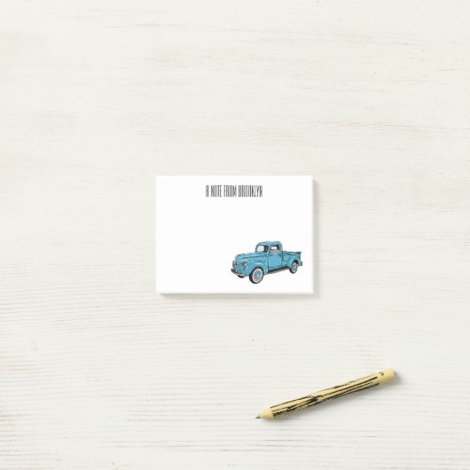 Klassieke illustratie van de cartoon van de bestel post-it® notes (Op bureau)