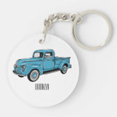 Klassieke illustratie van de cartoon van de bestel sleutelhanger (Achterkant)