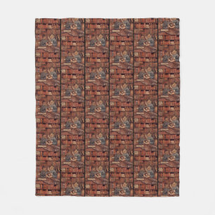 Klassieke illustratie van kinderen die in biblioth fleece deken