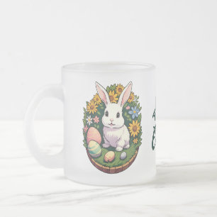Klassieke illustratie van Paashaas. Prettig Pasen! Matglas Koffiemok
