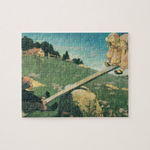 Klassieke illustratie van See Saw Margery Daw, Jes Legpuzzel