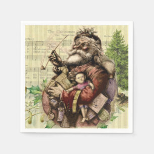 Klassieke illustratie van Thomas Nast van de Kerst Servet