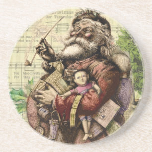 Klassieke illustratie van Thomas Nast van de Kerst Zandsteen Onderzetter