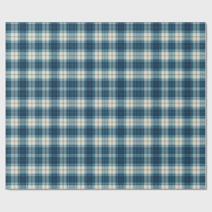 Klassieke Indigo Schotse Plaid Wrap Cadeaupapier