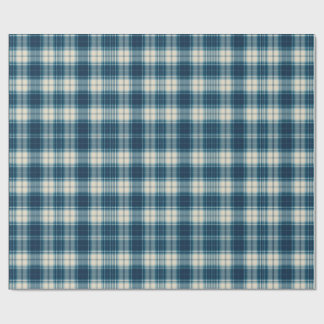 Klassieke Indigo Schotse Plaid Wrap Cadeaupapier