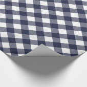 Klassieke ingecheckte Gingham wit en blauw Cadeaupapier (Hoek)