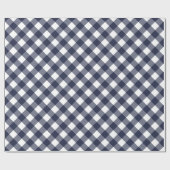 Klassieke ingecheckte Gingham wit en blauw Cadeaupapier (Vlak)