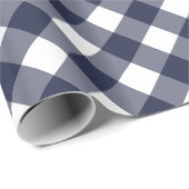 Klassieke ingecheckte Gingham wit en blauw Cadeaupapier (Rol Hoek)