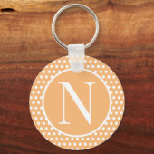 Klassieke initiaal letter Licht Sinaasappel Polka  Sleutelhanger (Voorkant)