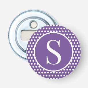 Klassieke initiaal letter Retro Polka Dots Button Flesopener