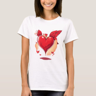 Klassieke inkt: Heart & Cupid T-Shirtcollectie T-shirt