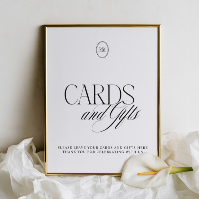 Klassieke inkt & zachte witte kaarten & cadeau-huw (Classic Ink & Soft White Cards & Gift Wedding Sign)