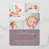 Klassieke inleiding Folie Foto geboortebekendmakin Folie Uitnodiging (Voorkant)