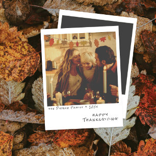 Klassieke Instant Foto -Herfstbladeren Krans Herfs Feestdagenkaart