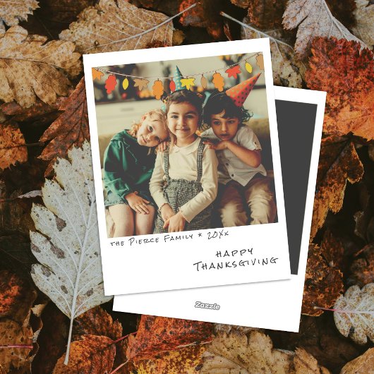 Klassieke Instant Foto - Herfstbladeren Slinger Feestdagenkaart