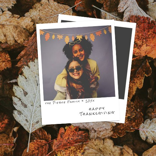 Klassieke Instant Foto - Herfstbladeren Slinger He Feestdagenkaart