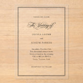 Klassieke Italiaanse Elegantie | Trouwen Acryl Uitnodigingen (Voorkant)