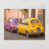 Klassieke italiaanse fiat 500 auto's in Rome Itali Briefkaart (Voorkant)