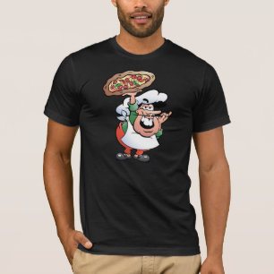 Klassieke Italiaanse Pizza Chef Cartoon T-shirt