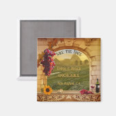 Klassieke Italiaanse wijngaard Herfst Save the Dat Magneet (Voorkant / Achterkant)