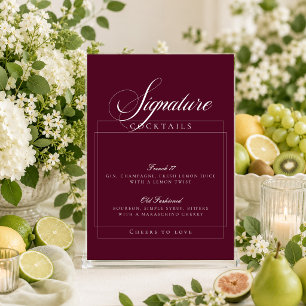 Klassieke Ivoor Bourgondië Signature Cocktails Bor Kaart