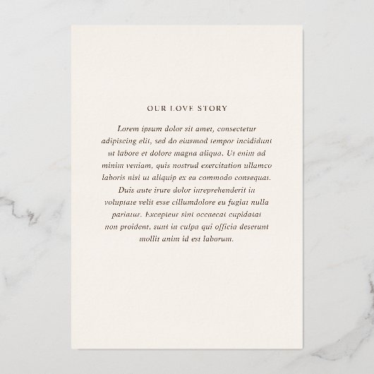 Klassieke ivoor elegante bruiloft folie uitnodiging (Achterkant)