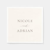 Klassieke ivoor elegante bruiloft servet (Voorkant)