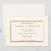 Klassieke ivoor en gouden bruiloft kaart (Voorkant / Achterkant)