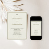 Klassieke Ivoor & Goud 5x7 Typografie Fotobruiloft Kaart