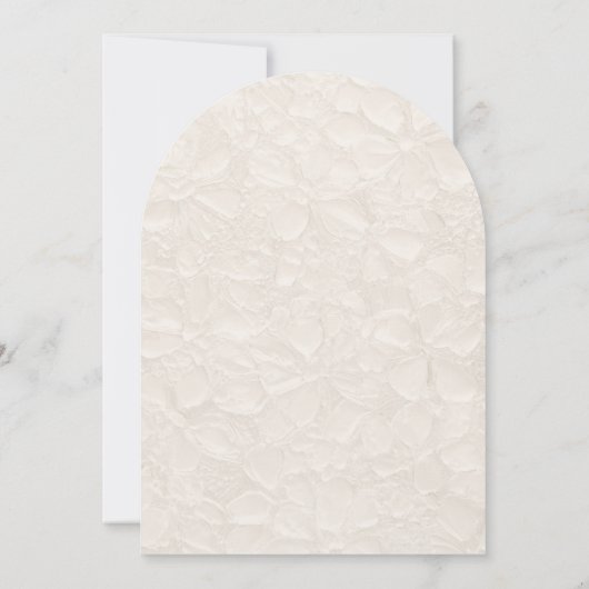 Klassieke Ivoor Goud Monogram Bloemen Huwelijk Kaart (Achterkant)