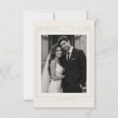 Klassieke Ivoor Kalligrafie Foto Bruiloft Bedankt (Voorkant)