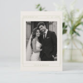 Klassieke Ivoor Kalligrafie Foto Bruiloft Bedankt (Staand voorkant)