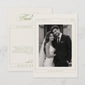 Klassieke Ivoor Kalligrafie Foto Bruiloft Bedankt (Voorkant / Achterkant)