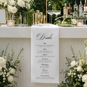 Klassieke Ivoor Kalligrafie Trouw Drinken Bar Menu Spandoek