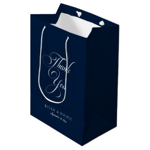 Klassieke Ivoor Navy Blauwe Stijl Trouw Welkom Wij Medium Cadeauzakje